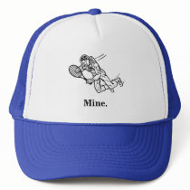 Astronaut Spaceman with Tennis Racket Trucker Hat