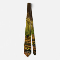 Bigfoot with Tennis Racquet in the Forest Neck Tie