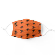 Bigfoot with Tennis Racquet Pattern on Orange Adult Cloth Face Mask
