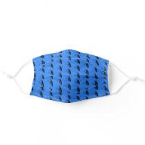 Blue Penguin With Tennis Racquet Pattern Adult Cloth Face Mask