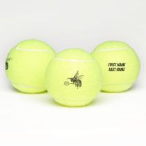 Bumblebee Tennis Player With Text Tennis Balls