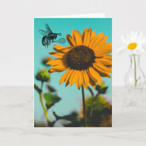 Bumblebee Tennis Sunflower Card