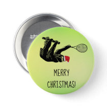 Christmas Sloth Tennis Button