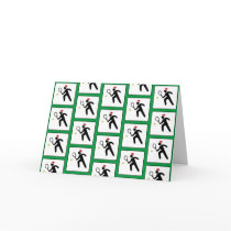 Christmas Tennis Player Green Pattern Card