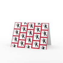 Christmas Tennis Player Red Pattern Card