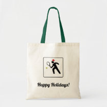 Christmas Tennis Player Tote Bag