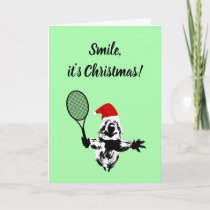 Christmas Tennis Quokka - Folded Greeting Card
