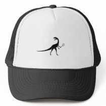 Dinosaur Tennis Player Silhouette Trucker Hat