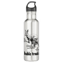 Double Trouble Kangaroo Tennis Player Stainless Steel Water Bottle