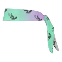 Green and Purple Squirrel Tennis Player Pattern Tie Headband