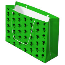 Green Bigfoot Tennis Player Pattern Large Gift Bag