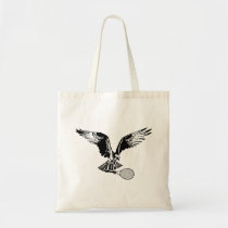 Hawk With Tennis Racquet Double Sided Tote Bag