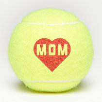 I Love Mom Red Heart Tennis Balls