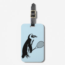 Light Blue Penguin Tennis Luggage Tag
