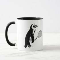 Penguin Tennis Player Mug