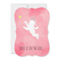 Pink Cupid Tennis Player Valentine's Day Holiday Card