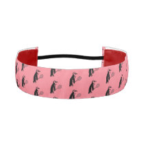 Pink Penguin Tennis Player Pattern Athletic Headband