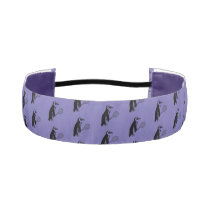 Purple Penguin Tennis Player Pattern Athletic Headband