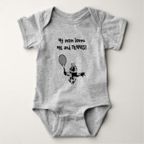 Quokka with Tennis Racquet and Text Baby Bodysuit