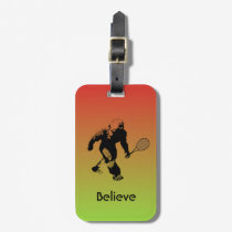 Red and Yellow Bigfoot Tennis Luggage Tag