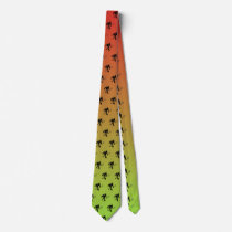Red and Yellow Bigfoot Tennis Player Pattern Neck Tie
