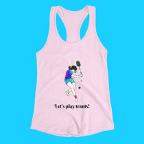 Retro Women's Tennis Player With Text Tank Top