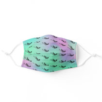 Squirrel Tennis Pattern on Green and Pink Adult Cloth Face Mask