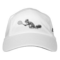 Squirrel with Tennis Racquet and Text Hat