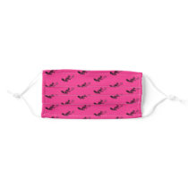 Squirrel with Tennis Racquet on Pink Background Adult Cloth Face Mask