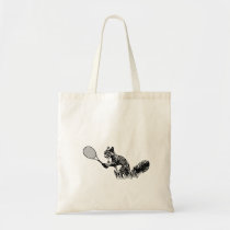 Squirrel With Tennis Racquet Tote Bag