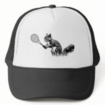 Squirrel with Tennis Racquet Trucker Hat